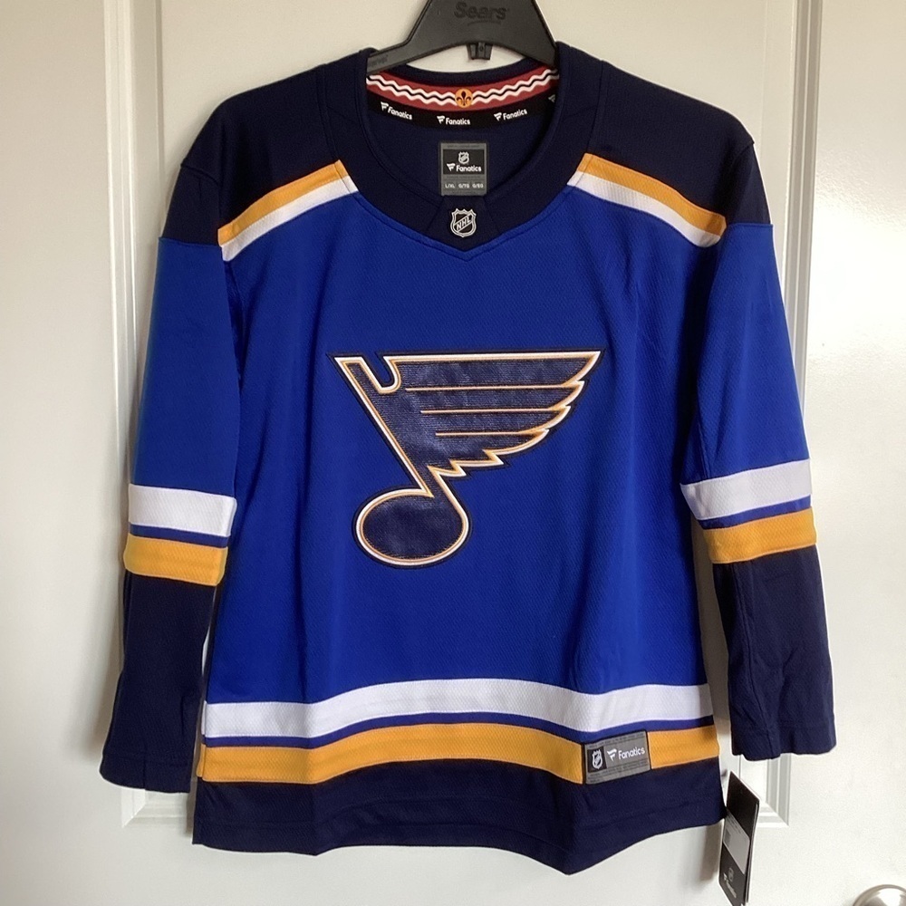 St Louis Blues  Fanatics Youth  L/XL Jersey Blue New with tags NHL Breakaway